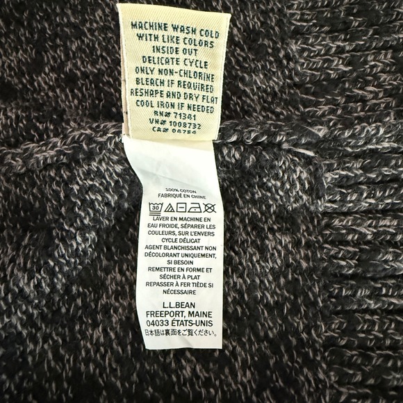 LL Bean Women's Cotton Ragg Knit Sweater Funnelneck Pullover Size M Cozy Classic - Picture 7 of 9